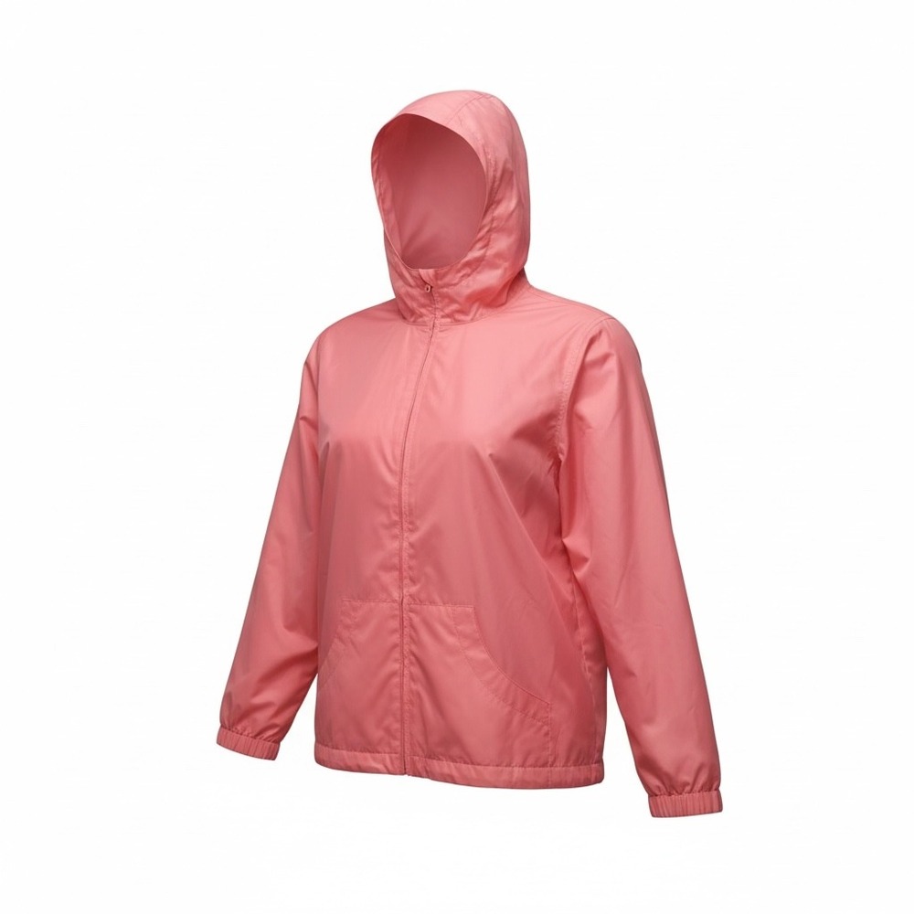 Sag Harbor Sport Womens Coral Pink Hooded Windbreaker Jacket Large L